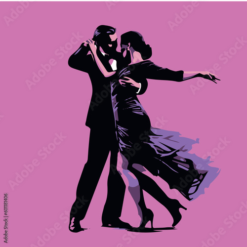 vector image couple dancing tango