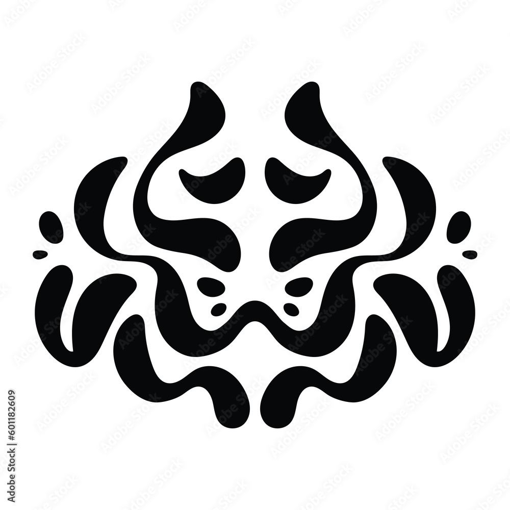 Tribal tattoo black lines. Vector design tattoo flower