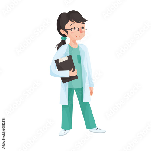 Women doctor with a folder 
