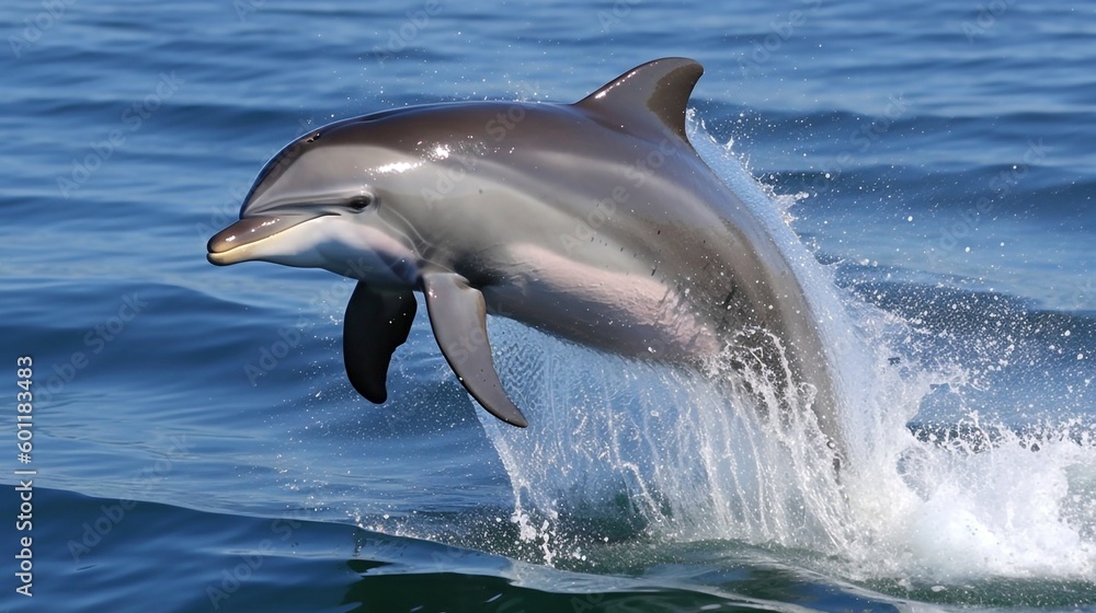 Obraz premium dolphin jumping out of water generative ai