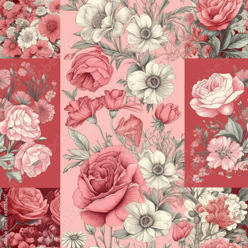 pink floral extravaganza seamless backgrounds