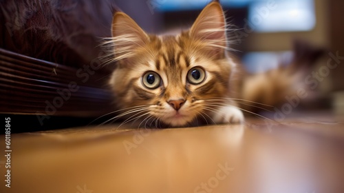 Inquisitive Somali Kitten Exploring the World © Emojibb.Family