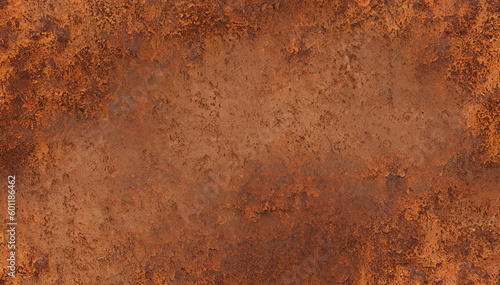 Old grunge copper bronze rusty texture dark black background effect. Generative AI 