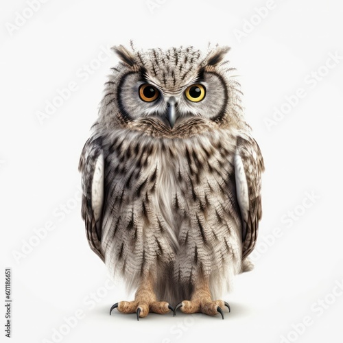 great horned owl isolated . generative AI © Roman