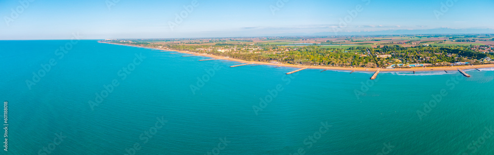 Beautiful coastline at Caorle, Italy, in early summer