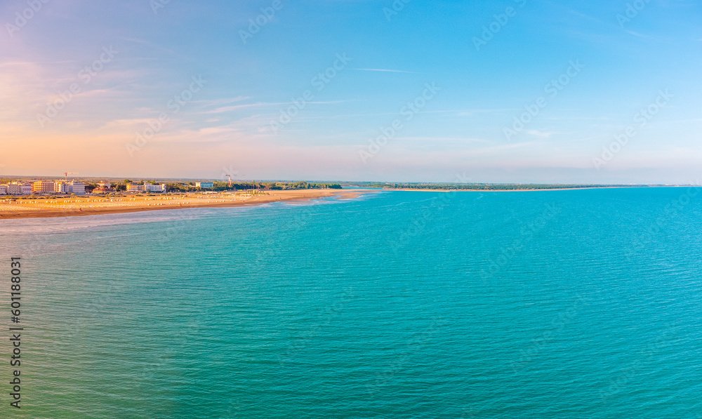 Fototapeta premium Famous city of Caorle, Italy, at sunset