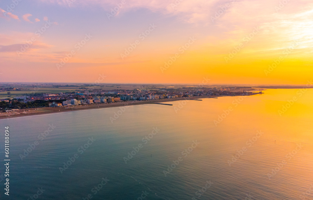 Beautiful coastline near Caorle, Italy, at sunrise Beautiful coastline near Caorle, Italy, at sunrise
