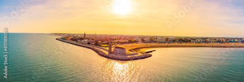 Famous city of Caorle, Italy, at sunset