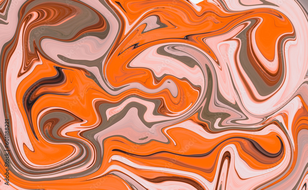 illustration, bright abstract pattern in orange, beige and pink colors.