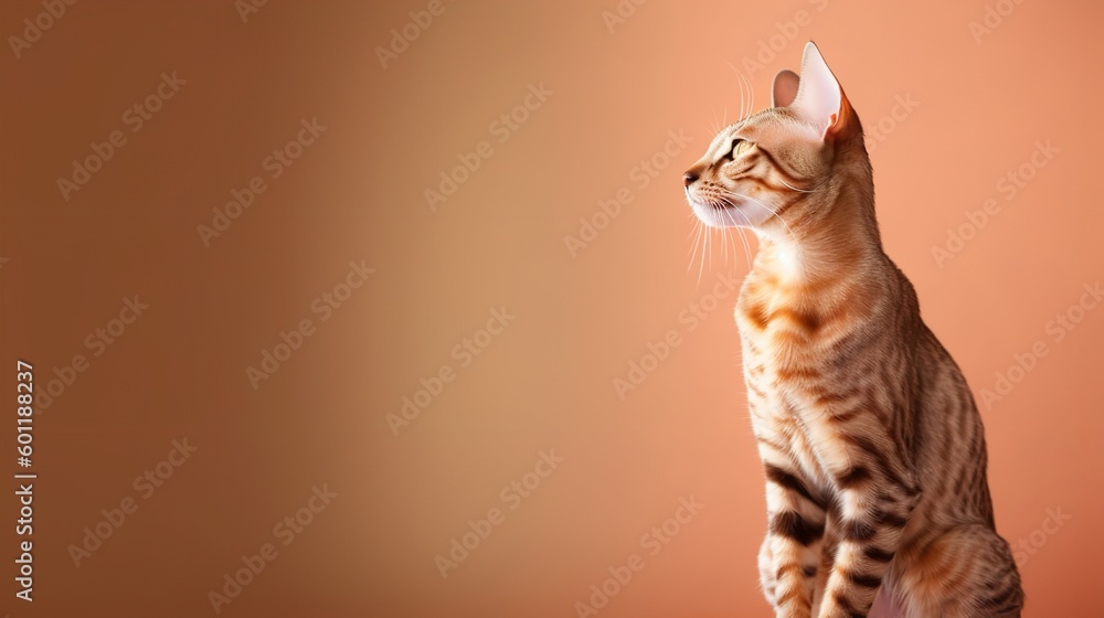 Graceful and Powerful: A Sitting Ocicat in Profile Graceful and Powerful: A Sitting Ocicat in Profile