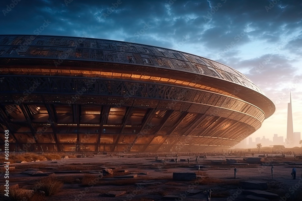 Obraz premium football stadium. Generative AI.