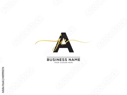 Monogram Luxury AJC Letter Logo Image, Signature ajc jac Three Letter Logo Icon photo