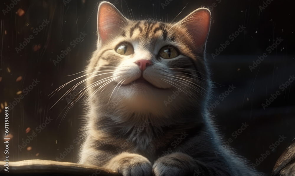 Smiling Cat created with Generative AI Technology, ai, generative