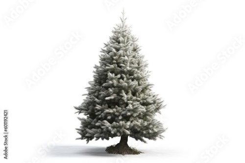 minimalist white Christmas tree on a plain white background Generative AI