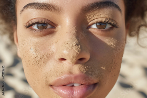 young adult woman on the be...