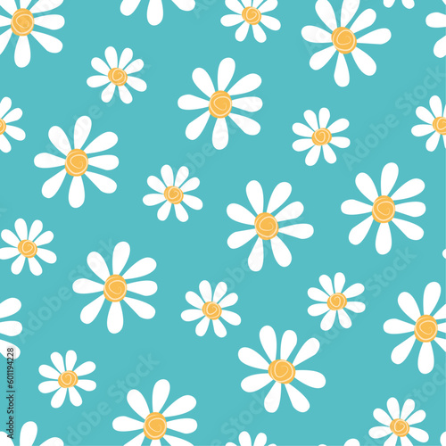 Wallpaper Mural Seamless Chamomile Flower Pattern Torontodigital.ca