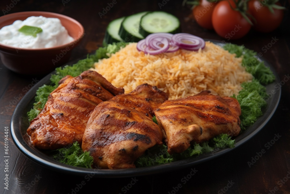 Plate of delicious chicken biryani. Ai generated Plate of delicious chicken biryani. Ai generated