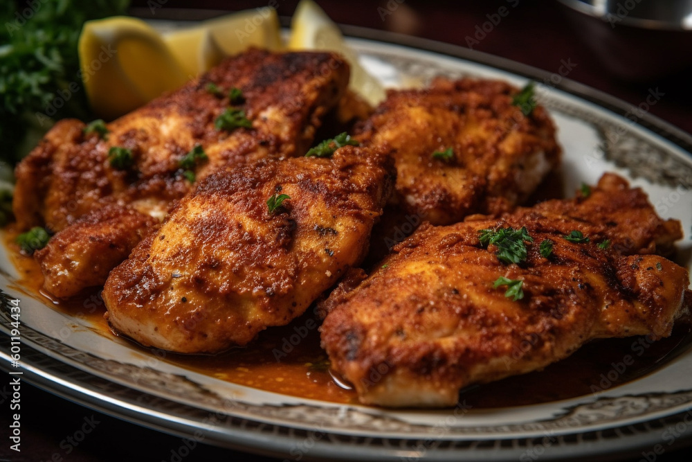Plate of delicious chicken biryani. Ai generated Plate of delicious chicken biryani. Ai generated