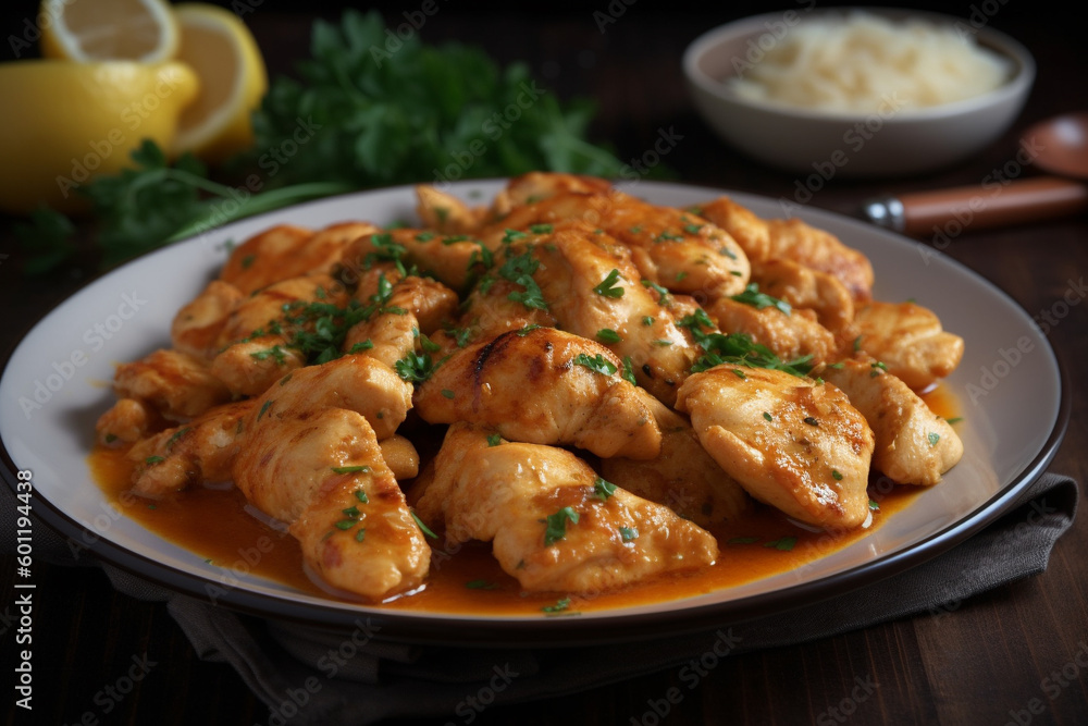 Plate of delicious chicken biryani. Ai generated Plate of delicious chicken biryani. Ai generated