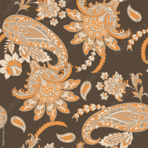 Paisley Damask ornament. Floral Seamless Vector pattern