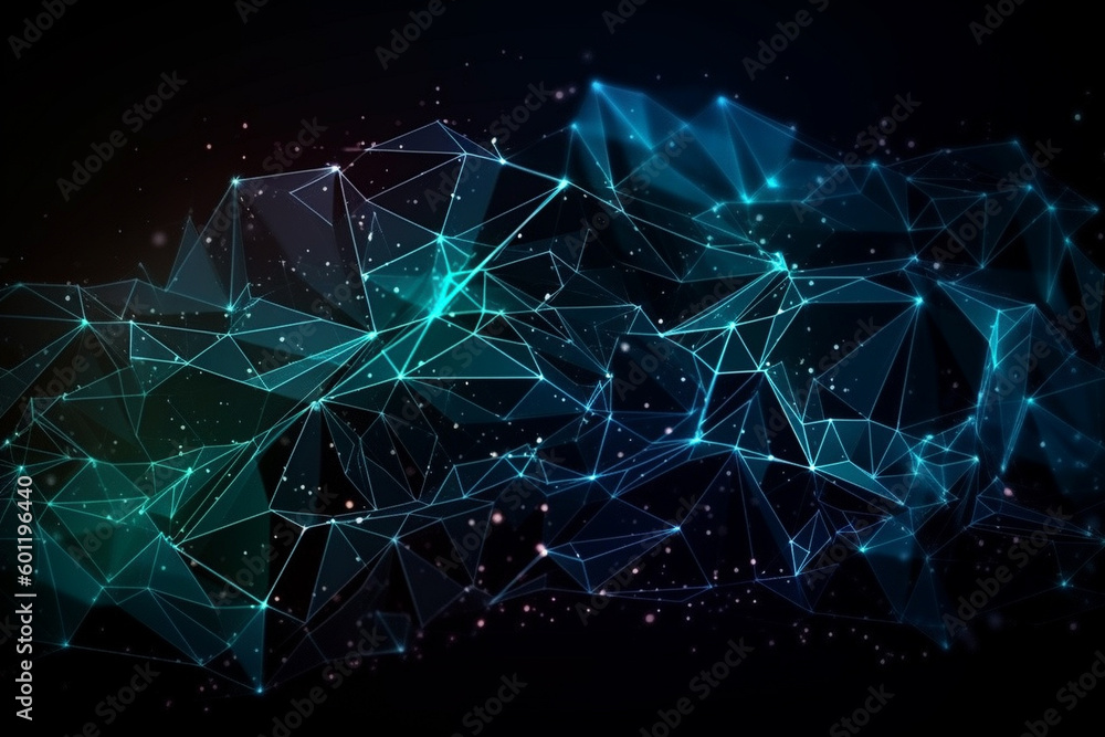Polygonal digital background wallpaper with soft points and lines. Abstract internet technology communication network texture design. Ai generated Polygonal digital background wallpaper with soft points and lines. Abstract internet technology communication network texture design. Ai generated