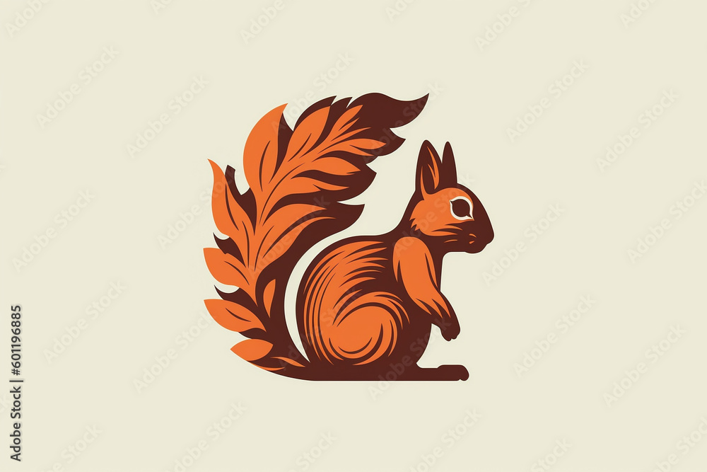 Creative squirrel logo icon design illustration. Ai generated Creative squirrel logo icon design illustration. Ai generated
