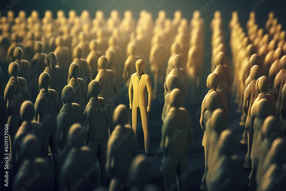 Obraz premium Figurines of group of people concept idea. Ai generated