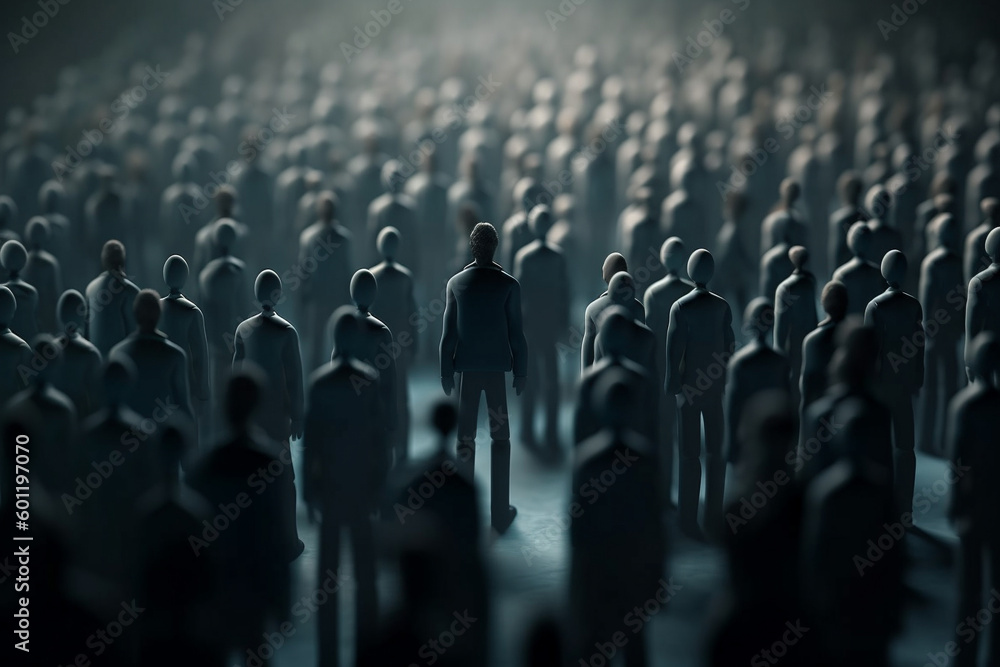 Obraz premium Figurines of group of people concept idea. Ai generated
