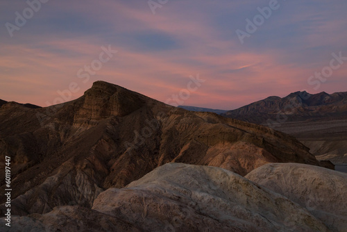 Zabriskie Point at sunset in Death Valley National Park, California