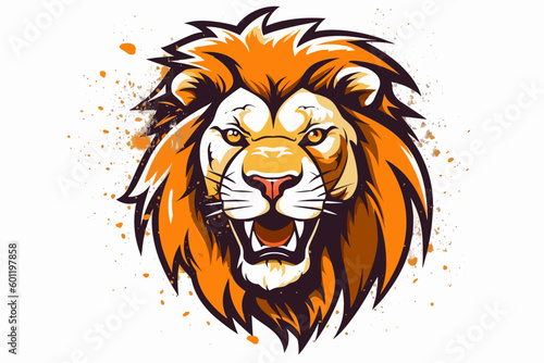 Lion Head Logo Vector on a White Background 