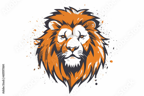 Lion Head Logo Vector on a White Background 