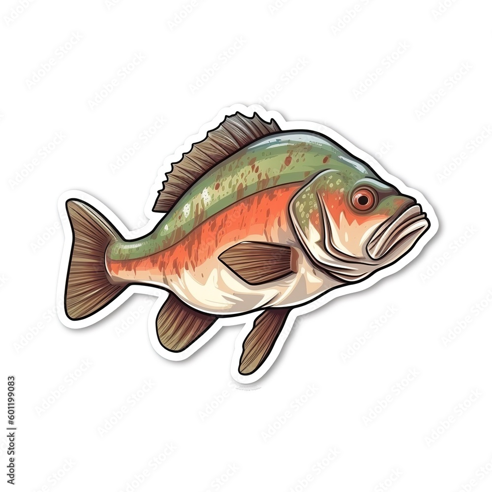 Cartoon sticker of a Snapper over white background. Generative AI ...