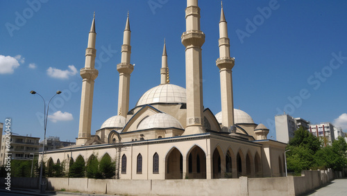 Beautiful Landscape mosque, Islamic background Mosque, AI Generative