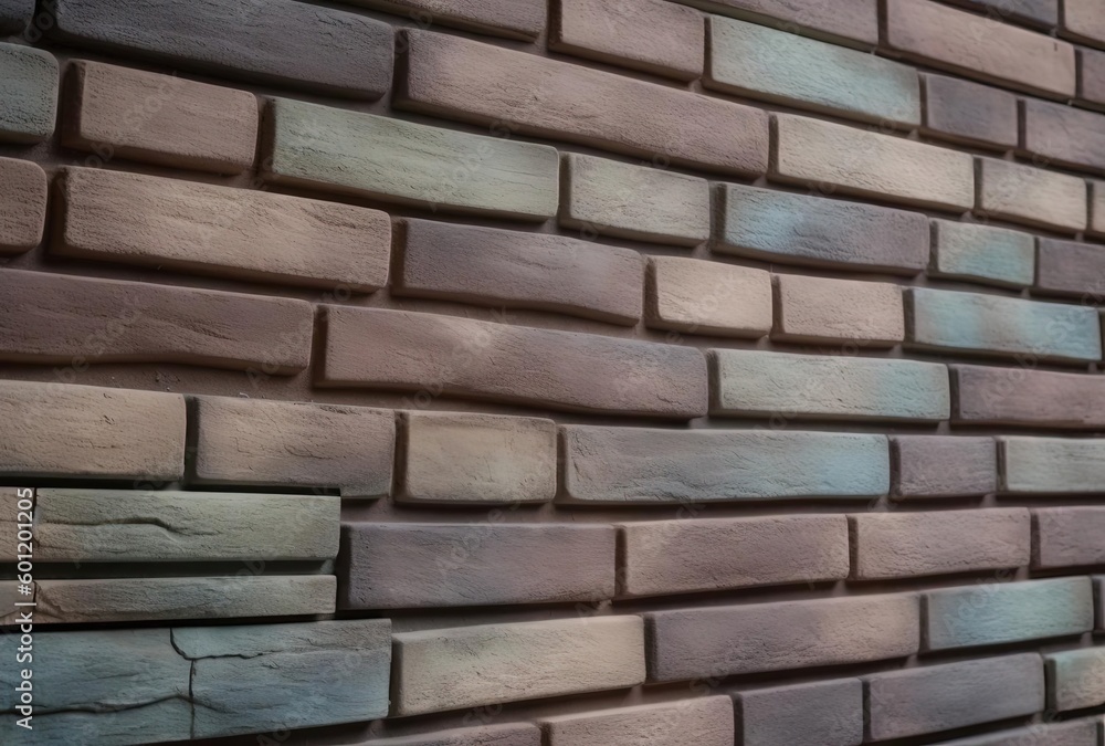 Obraz premium a close up of dark brown and green brick, generative ai