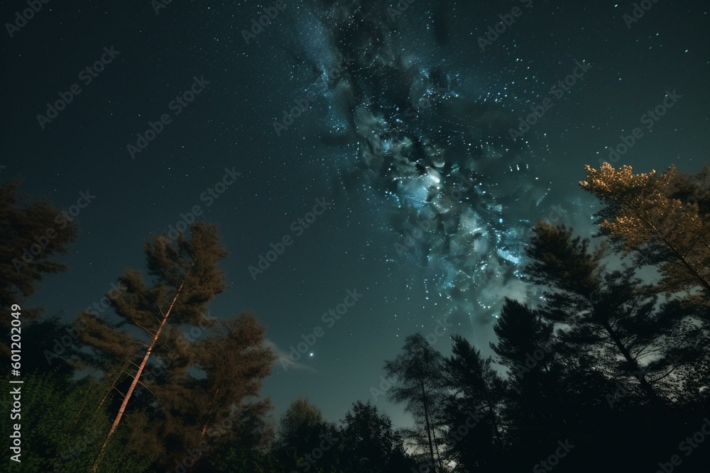 Nighttime sky scenery. Generative AI