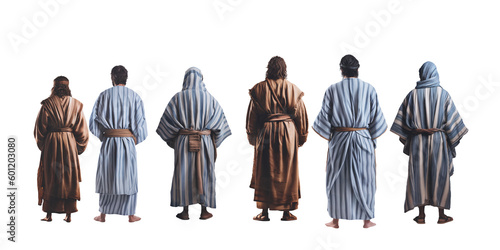 Print op canvas Apostles of Jesus Christ middle eastern men wearing colorful medieval clothing s
