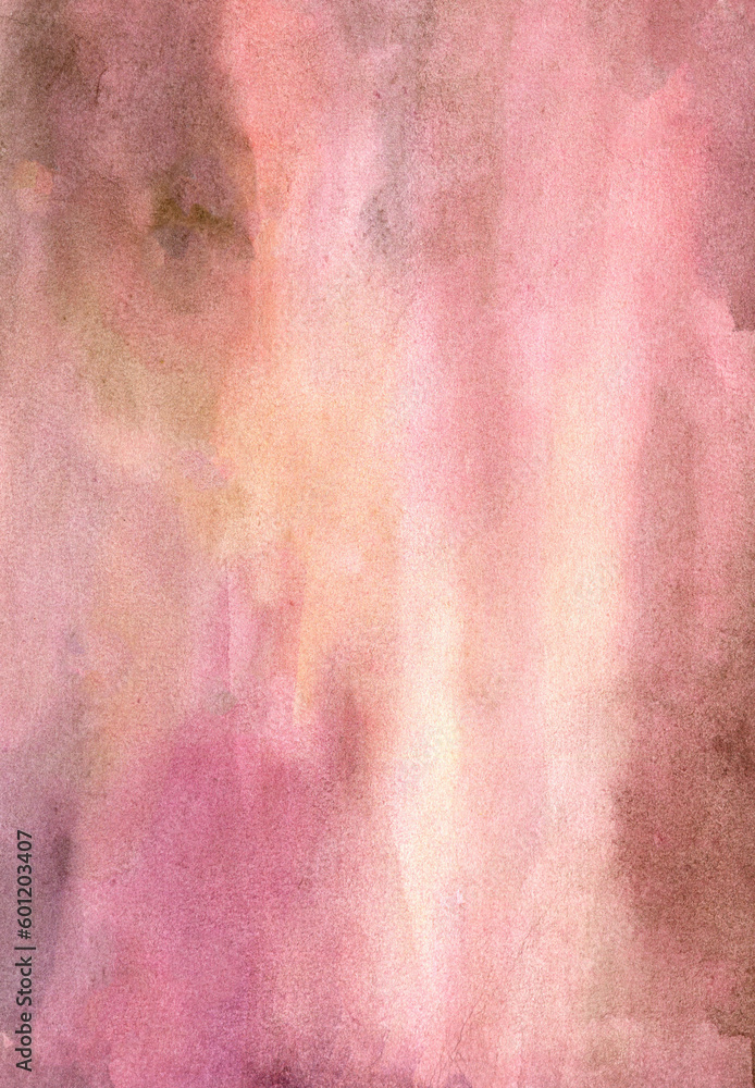 Fototapeta premium Soft Pink hand-drawn watercolor background
