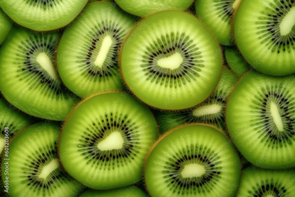 delicious fresh kiwi common background. Generative AI delicious fresh kiwi common background. Generative AI