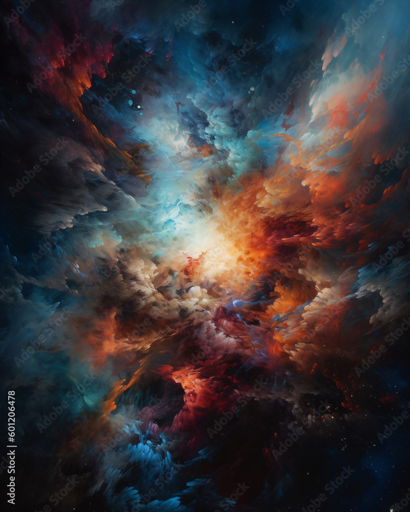 An abstract painting of clouds and stars Generative Ai