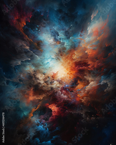 An abstract painting of clouds and stars Generative Ai