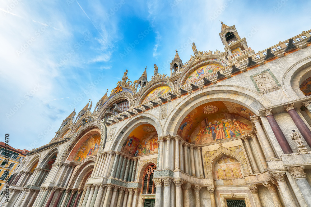 Spectacular cityscape of Venice with Saint Mark's Basilica on San Marco square.
