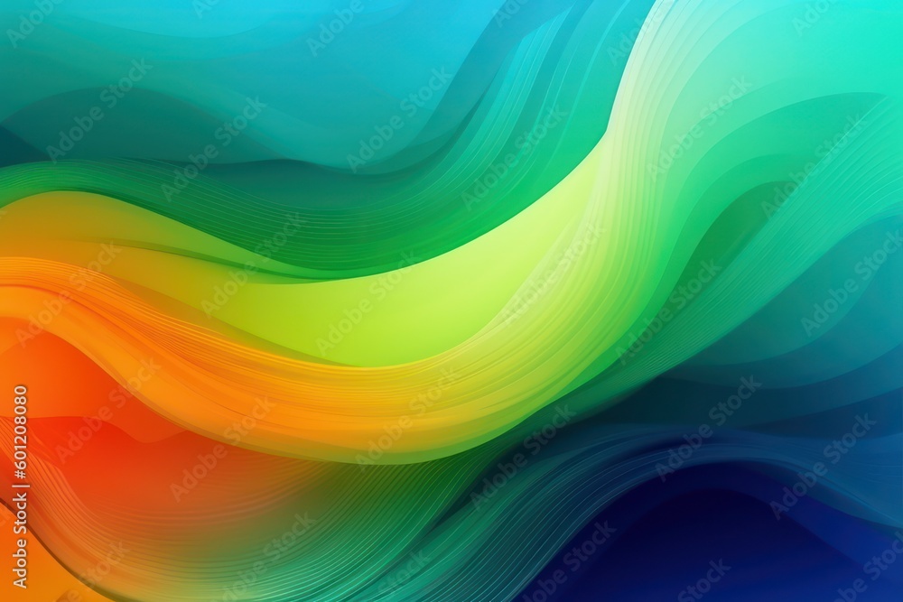 Abstract background with multi-colored waves in warm colors. AI generated, human enhanced.