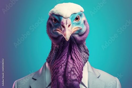Anthropomorphic TURKEY dressed in a suit like a businessman. business concept. AI generated, human enhanced © top images