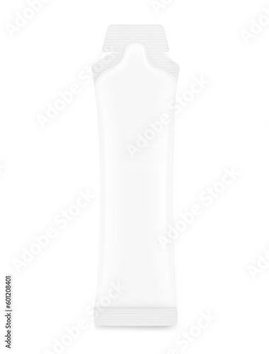 Gel sachet mockup. Vector illustration isolated on white background. Easy to use for food, medical, sport and etc. EPS10.	