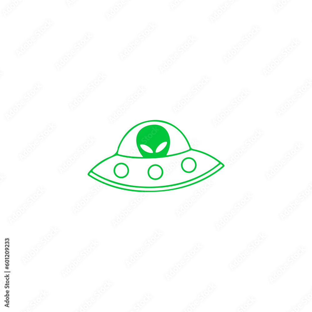 green ufo doodle vector illustration green ufo doodle vector illustration