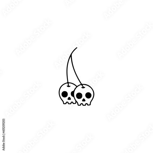 cute skull doodle vector illustration