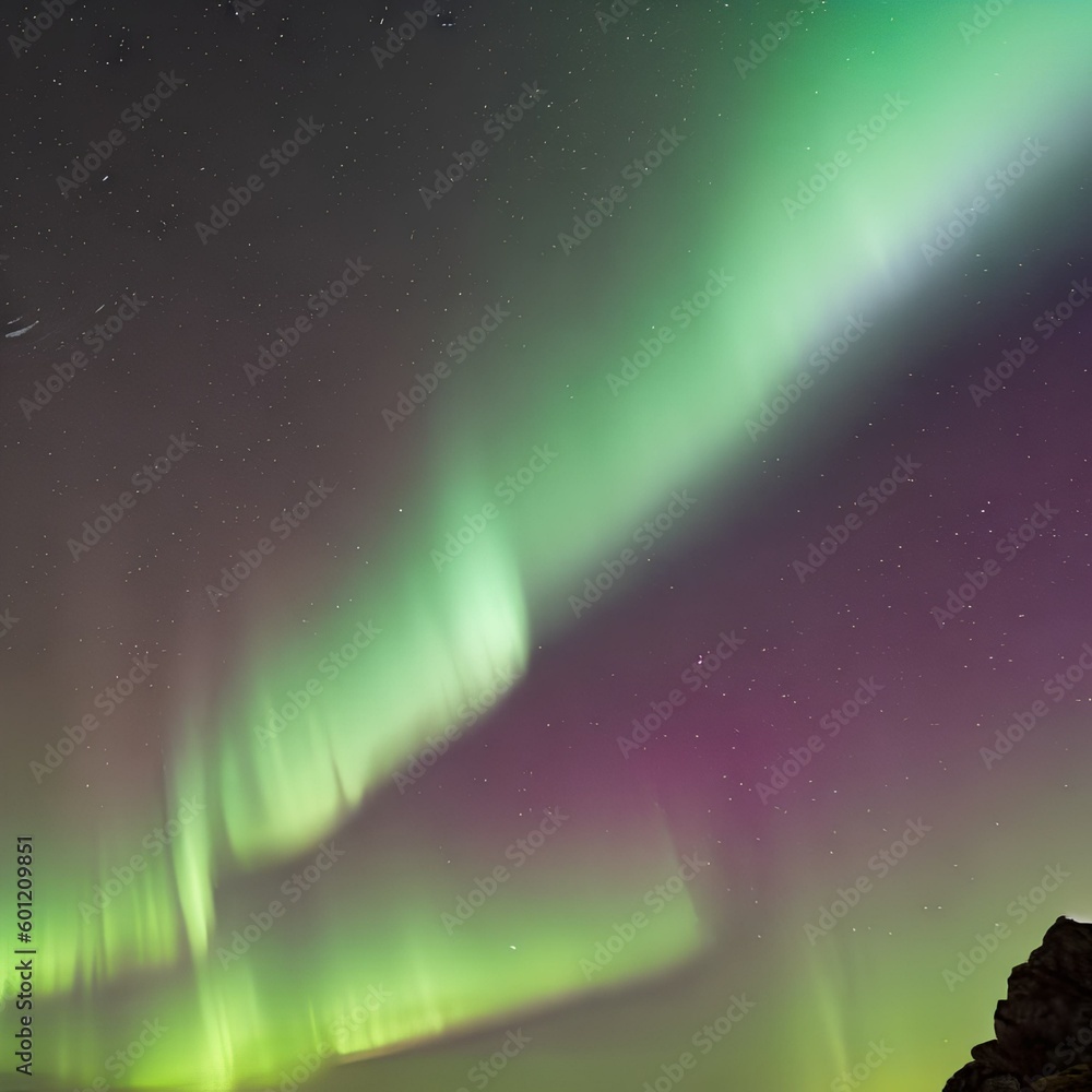 A colorful aurora borealis lighting up a dark sky1, Generative AI
