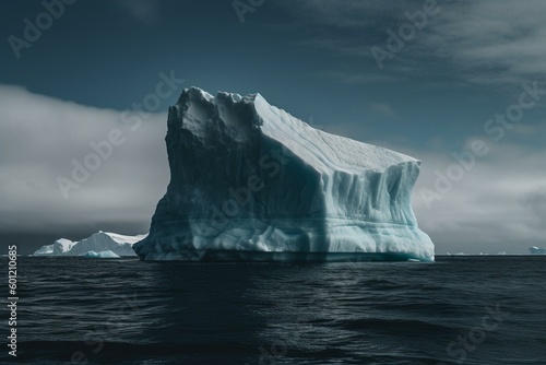 A distant viewer observed a huge iceberg far away. Generative AI