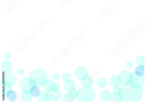 水彩風青の水玉ドット背景