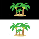 palm trees on the beach a  vector design. symbol logo, concept for design. a clip art simple design , Abstract, logo, line logo, icon, vector design. symbol logo, concept for design. 